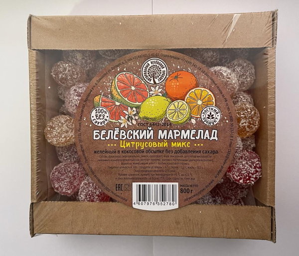 №2 Мармелад белевский на фруктозе 800г "Цитрусовый микс"    в Волжске