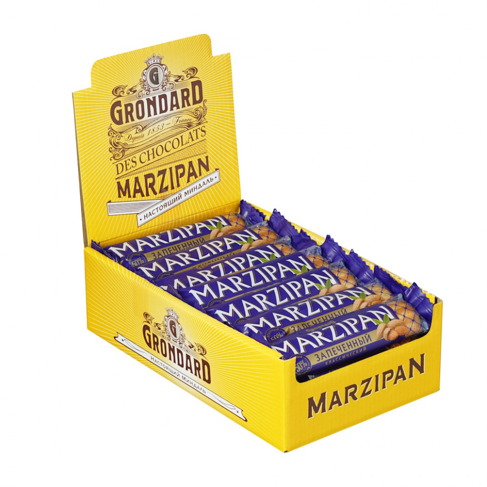  TM Grondard   (11161) Батончики НЕглазированные Марципановые Запечённые, (28шт по 40г)    в Волжске